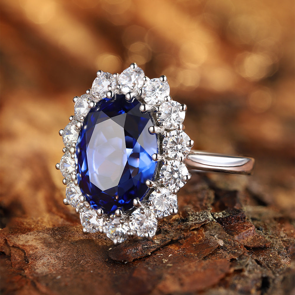 Laboratory grown sapphire ring,main stone 8.4CT,9K gold ring setting