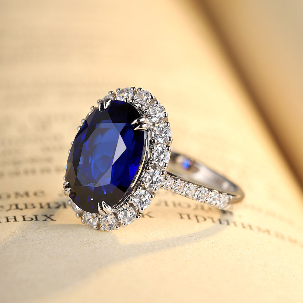 Laboratory grown sapphire ring,main stone 8.6CT,9K gold  ring setting