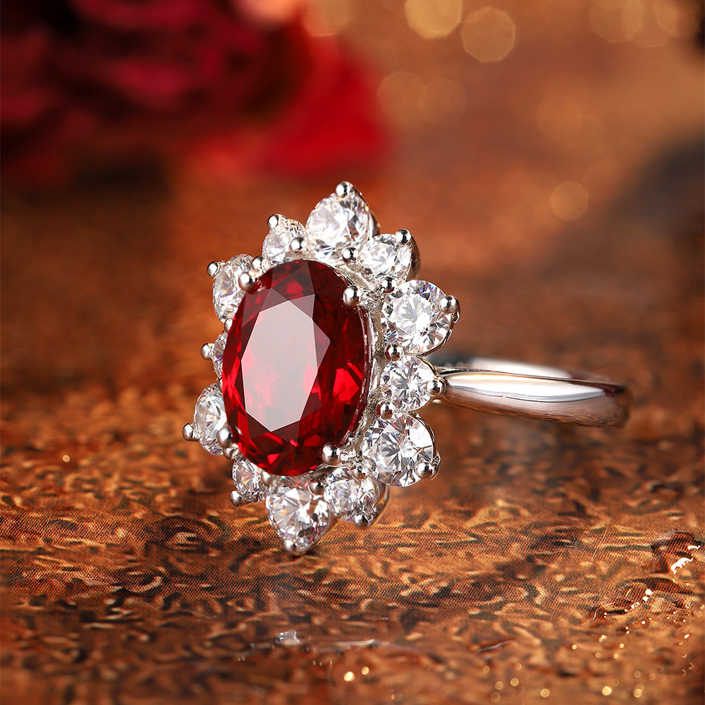 Laboratory grown ruby ring,main stone 3.96CT,9K gold ring setting