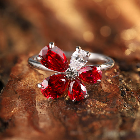 Laboratory grown ruby ring,main stone 2.973CT,9k gold ring setting