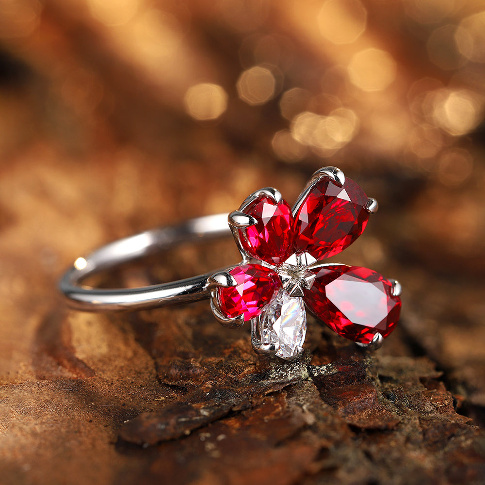 Laboratory grown ruby ring,main stone 2.973CT,9k gold ring setting