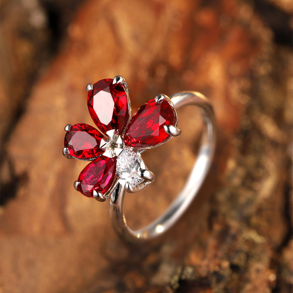 Laboratory grown ruby ring,main stone 2.973CT,9k gold ring setting