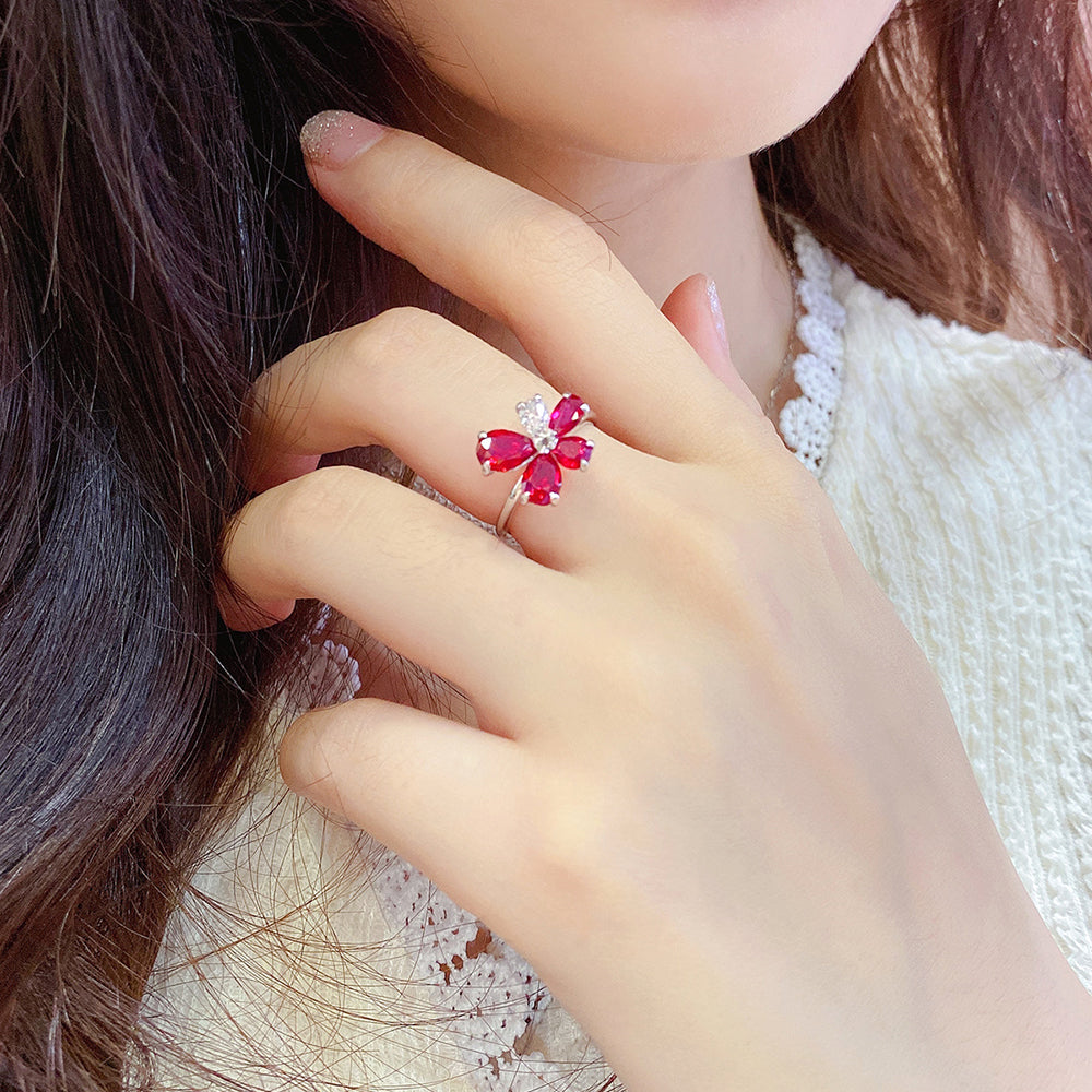 Laboratory grown ruby ring,main stone 2.973CT,9k gold ring setting