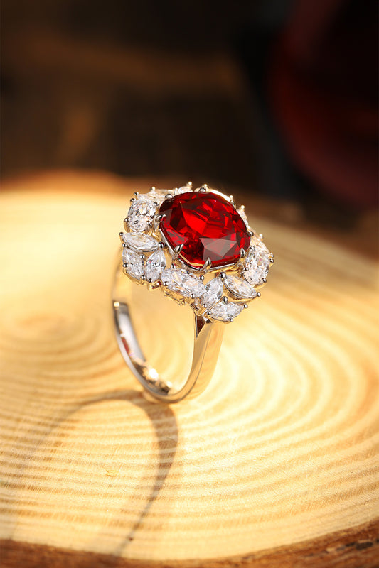 Laboratory grown ruby ring,main stone5.565CT,9K gold ring setting