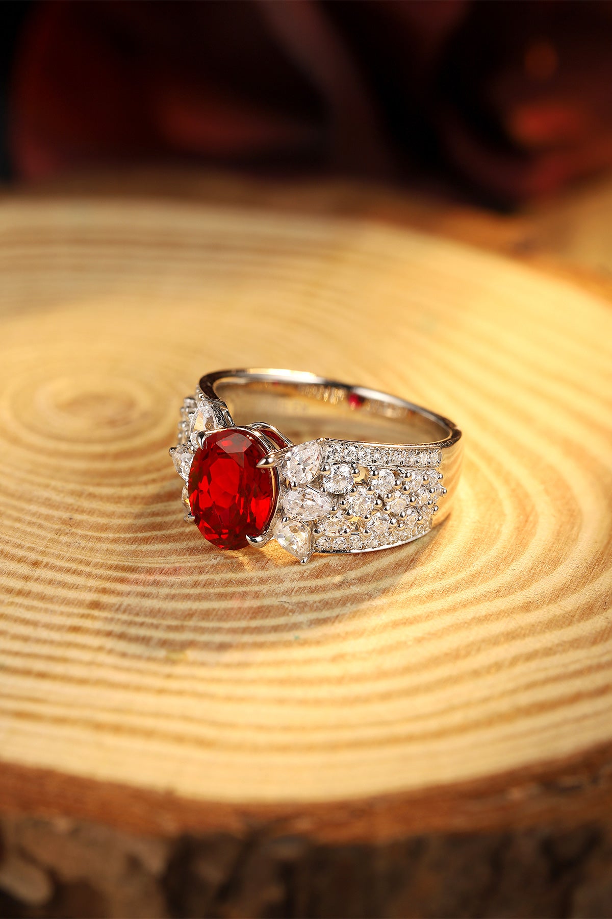 Laboratory grown ruby ring,main stone 2.565CT,9K gold ring setting