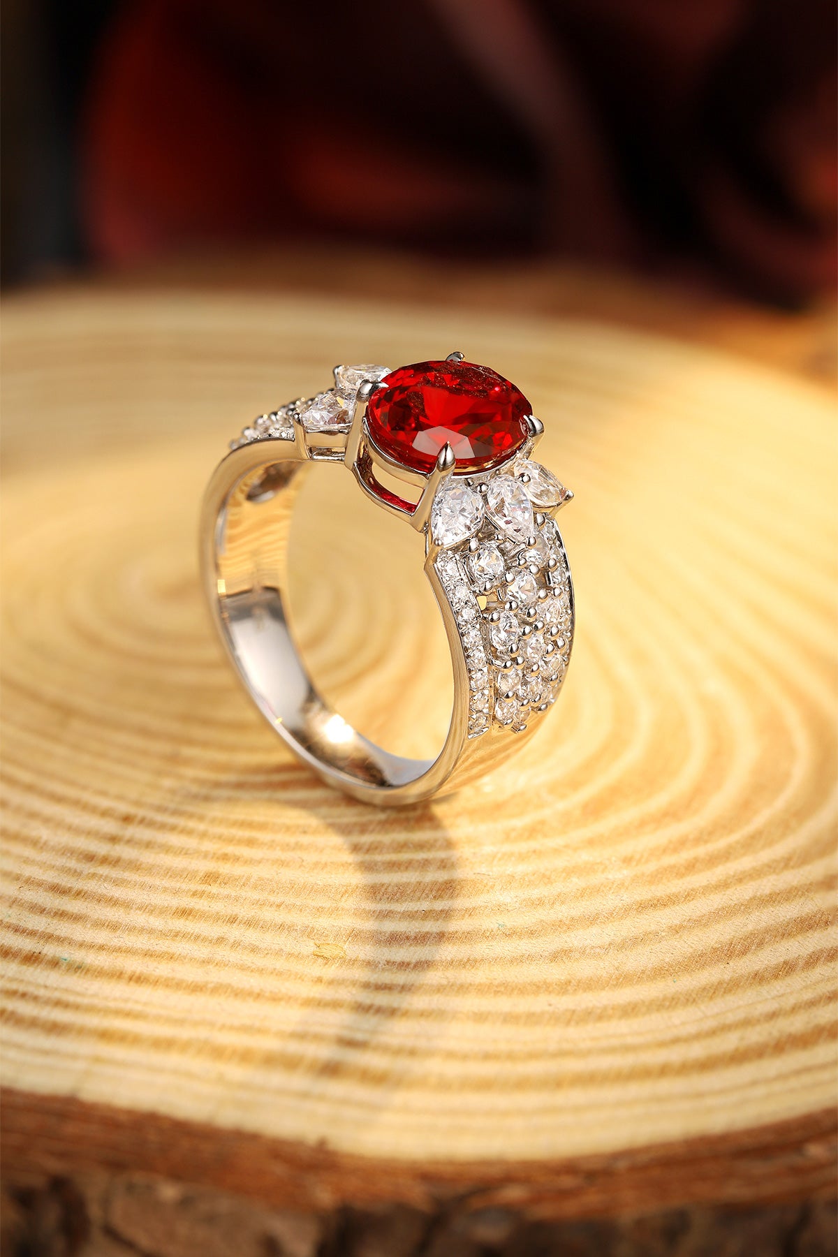 Laboratory grown ruby ring,main stone 2.565CT,9K gold ring setting