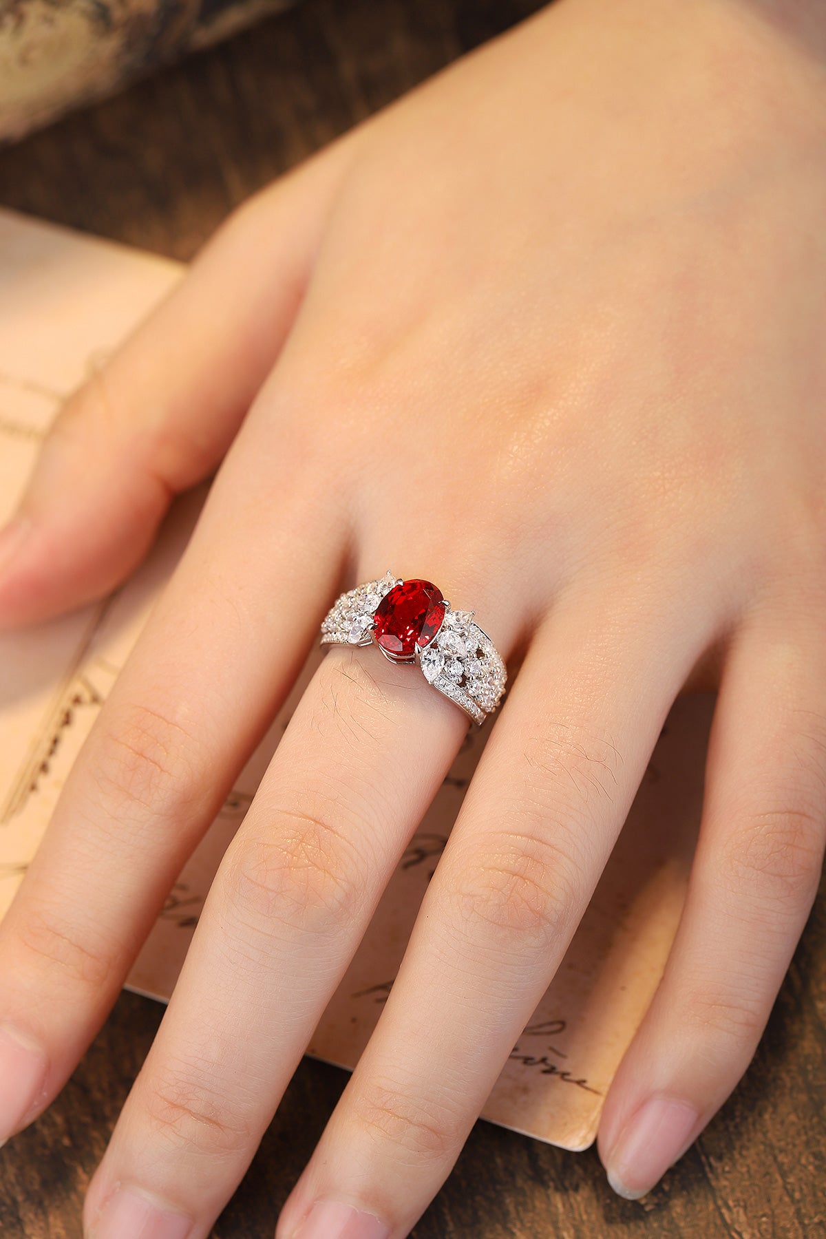 Laboratory grown ruby ring,main stone 2.565CT,9K gold ring setting