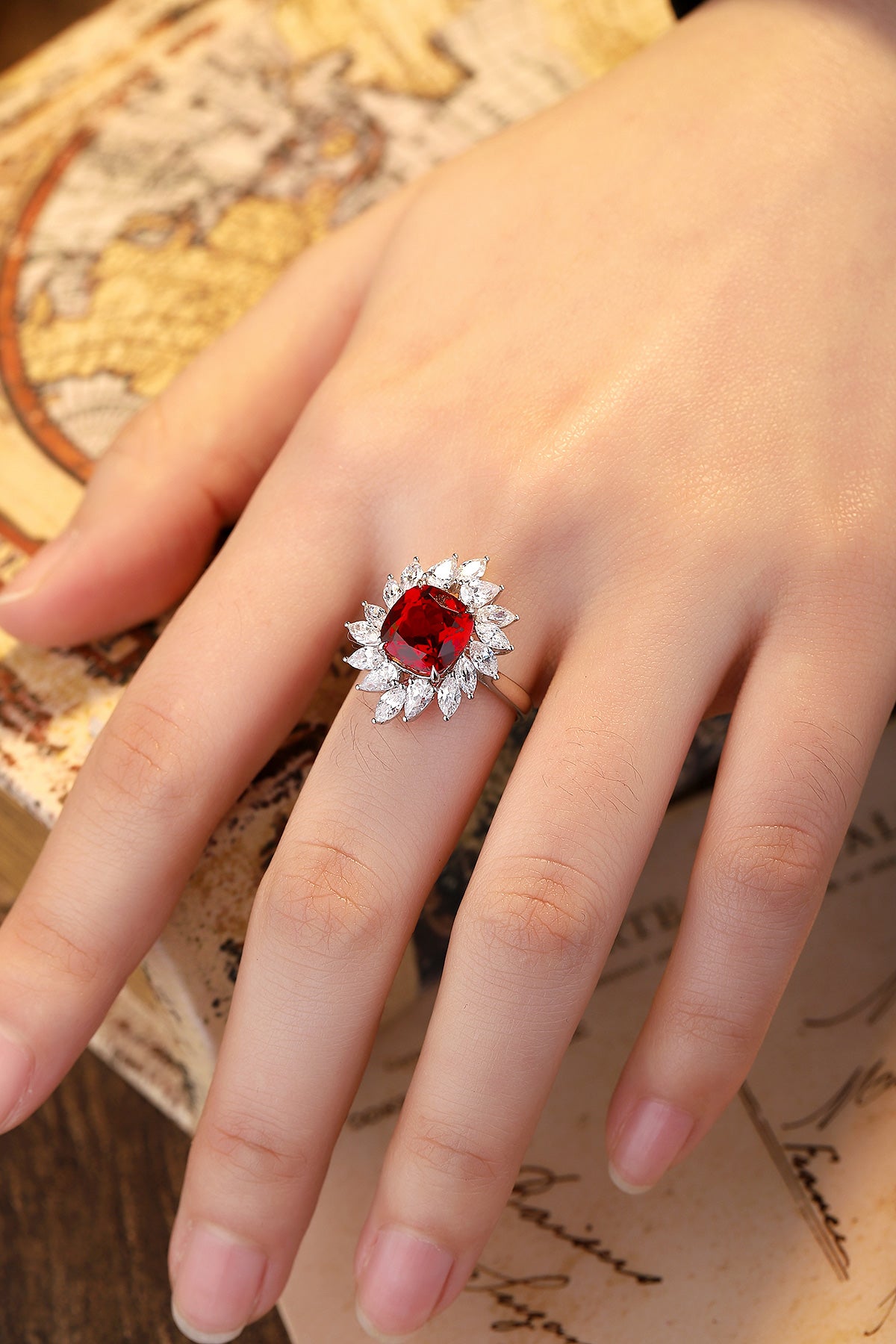 Laboratory grown ruby ring,main stone 4.205CT,9K gold ring setting