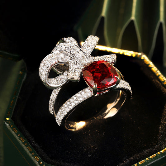 Laboratory grown ruby ring,main stone 3.01CT,9K gold ring setting