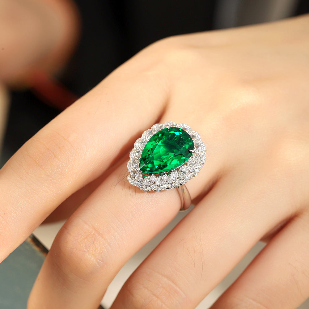 Laboratory grown emerald ring,main stone 5.5CT,9K gold ring setting